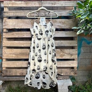 Dizzire Skull Print High-Low Dress